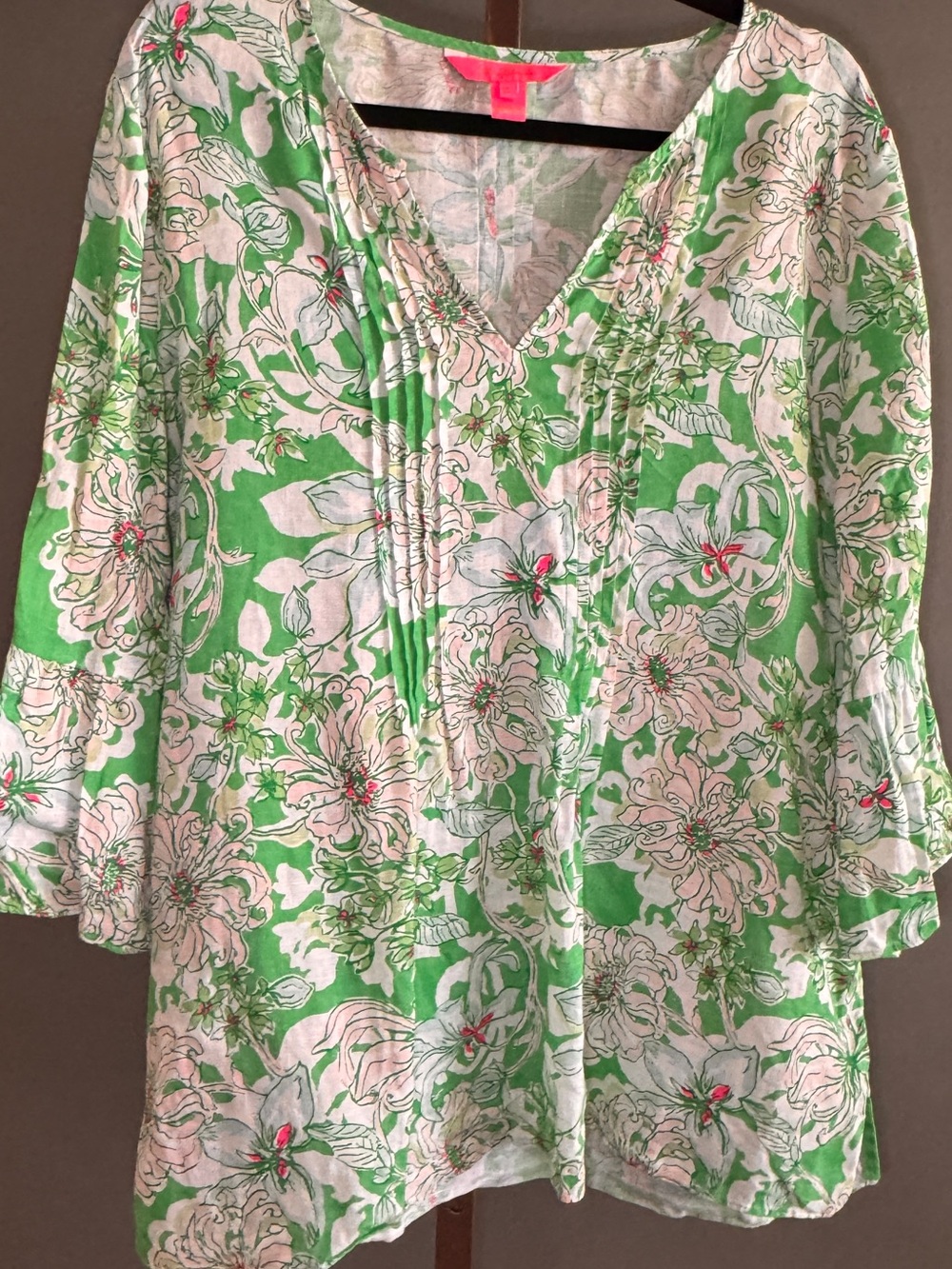 Lilly Pulitzer 100% Linen Floral Popover Blouse – Women’s XL